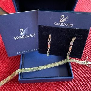 Swarovski crystal bracelet and earring set